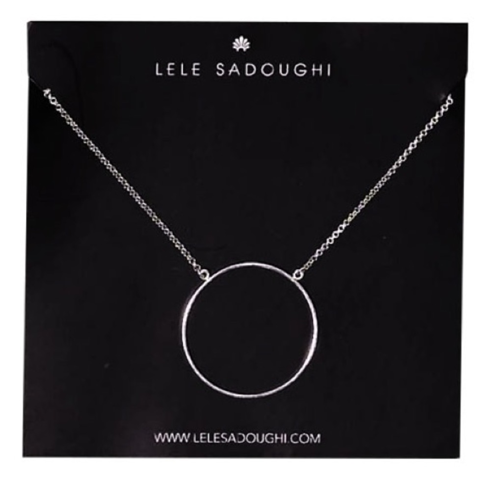 Lele Sadoughi Silver Circle Necklace